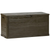 Záhradný plastový úložný box 280 l, imitácia dreva, hnedý