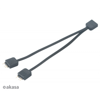 AKASA rozdeľovač pre RGB LED 1x samica/2x samec, čierny AK-CBLD08-12BK Akasa