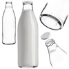 SKLENENÁ FĽAŠA 1L 1000 ml NA MLIEKO, DŽÚS, VODU, NÁPOJE SO ZÁTKOU