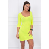 Dámske šaty s okrúhlym výstrihom MI8973 neónovo žlté