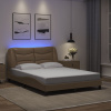 Rám postele s LED bez matrace Hvar cappuccino 140 x 200 cm Hnědá 3213938