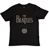 The Beatles tričko Drop T Logo & Apple Čierna XXL