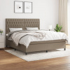 vidaXL Posteľný rám boxspring s matracom sivohned 180x200 cm látka - Šedohnedá - 8670-150446