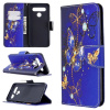 Peňaženkové kožené puzdro na LG K61 - Purple Butterfly