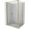 Mexen Exo, výklopný sprchový kút 70 x 90 cm, číre sklo, zlatá, 814-070-090-50-00