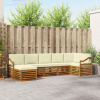 Rohová sofa sada s polštářem 7 pcs Přirozená a Krémová 3375185