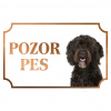 Barbet - Kovová tabuľka POZOR PES