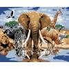 Maľovanie podľa čísel – Zvieratá pri oáze Afrika (Howard Robinson), 40 × 50 cm, bez rámu a bez napnutia plátna 8596530060086