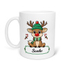 Hrnček pre chlapca s potlačou s vianočným sobom a s menom na želanie (Hrnček s kvalitnou potlačou)