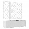 vidaXL Záhradný kvetináč s trellisom 3 kusy Biele 120x40x143 cm