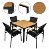 Sada kovového záhradného nábytku, čierna, 5 ks. (SET ZÁHRADNÉHO NÁBYTKU BALKÓN ALLEN STOL 90X90 W +4x STOLIČKY FUERTE ČIERNA)