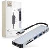 HUB Tech-Protect V4 6v1 USB-C - USB-A 3.0 / USB-A 2.0 / USB-C / HDMI / micro SD / TF / SD čítačka kariet - šedá