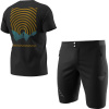 Komplet DYNAFIT 24/7 Graphic T-Shirt M Black Out/Concentric Running + Transalper2 Light DST Shorts M Black Out