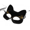 Karnevalová maska - škraboška sametová s glitry kočka Varianta: 2 černá zlatá, Balení: 1 ks