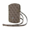Guess PU 4G Triangle Logo Wallet Phone Bag Zipper hnedé