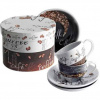 Porcelánová kávová sada - 2 hrnčeky s podšálkami