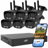 SADA WIFI KAMIER 6 BEZDRÔTOVÝCH KAMIER ČIERNE 4K 8Mpx DVS TUBA MONITORING