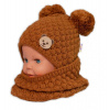 BABY NELLYS Pletený nákrčník / komínok - hnedý Baby Nellys