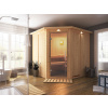 Fínska sauna KARIBU JARIN (85640) LG3987 - 2 - nie - nie - fínske sauny domáce - elektrické kachle - smrekové drevo - 3,6 kW alebo 9 kW - m - 42 mm - 3x / 2x šírka 57 cm + 1x šírka 47 cm - KARIBU HOLZ