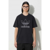 Bavlnené tričko adidas Originals Trefoil Tee pánske, čierna farba, s potlačou, IU2347