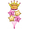 Balónová kytica Birthday Queen 5ks