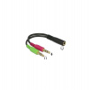 Delock adaptér stereo jack 3,5 mm 4 pin samice 2 x stereo jack 3,5 mm 3 pin (65459)