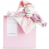 Doudou Dárková sada - plyšový muchláček růžový medvídek 24 cm