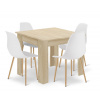 Jedálenský stôl NP Dub Sonoma so štyrmi stoličkami WAT biele / hnedé