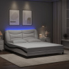 Rám postele s LED osvětlením bílý a černý 160x200 cm umělá kůže Bílá 3213947
