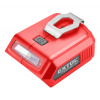 EXTOL PREMIUM 8891896 nabíječka aku pro USB zařízení, se světlem, SHARE20V, bez baterie, 5V/2A