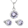 Sada šperkov s kryštálmi Swarovski náušnice, retiazka a prívesok fialové okrúhle 39352.3 violet