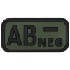WARAGOD nášivka krvná skupina 3D AB negative čierna 5x2,5cm