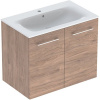 GEBERIT Selnova Square závesná skrinka s umývadlom s úzkym okrajom (s otvorom/s prepadom), 2 dvierka, 800 x 480 x 652 mm, orech hickory/melamín s drevenou štruktúrou, 501.258.00.1