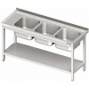 STALGAST Stôl s trojkomorovým drezom a policou 1500x700x850 mm | STALGAST, 981137150