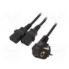 Kabel CEE 7/7 (E/F) úhlová vidlice,IEC C13 zásuvka x2 PVC 2m