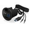 ICY BOX IB-HUB1404A Stolový rozbočovač 2x USB 3.0 1x USB 3.0 Type-C audio