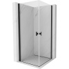Mexen Mist-B Duo, 2-krídlový výklopný sprchový kút 75 x 75 cm, číre sklo, čierny profil, 8A2-075-075-70-00