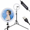 Krúžková LED lampa Ring 26 cm 60 W USB Statív Makeup TikTok YouTube