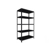 Skrutkovaný regál s kovovými policami Biedrax 40 x 100 x 250 cm, čierny, 5 políc, nosnosť 150 kg na policu