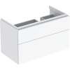 GEBERIT Xeno2 závesná skrinka pod asymetrické umývadlo (pravé), 2 zásuvky s LED osvetlením, 880 x 462 x 530 mm, biela/lakované s vysokým leskom, 500.516.01.1