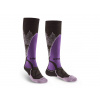 BRIDGEDALE Dámske lyžiarske ponožky SKI MIDWEIGHT MERINO PERFORMANCE OVER CALF black/purple - čierna/fialová Veľkosť: M