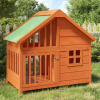 vidaXL Koterec pre psa hnedý 96x60,5x87 cm borovicový masív - Hnedá - 60628-15555
