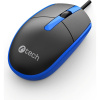 C-TECH myš WM-10, USB, 1200 DPI, černo - modrá WM-10B