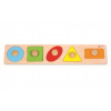 Teddies Vkládačka 5ks dřevo geometrické tvary pro nejmenší 45x9x2cm