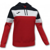 Joma Dámska mikina CREW IV HOODIE SWEATSHIRT RED-BLACK Veľkosť: 2XS