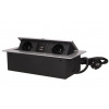 Výklopný blok zapustený ORNO OR-AE-13126/G, 2x 230V a 2x USB, strieborný