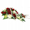 Veniec, kvety ikebana na hrob - Dôraz na hrobu moderného ťažkého ornament zloženie (Veniec, kvety ikebana na hrob - Dôraz na hrobu moderného ťažkého ornament zloženie)