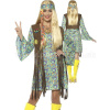 Kostým - 60s LADIES HIPPIE CHICK - viacfarebný s vestou, dámsky - L