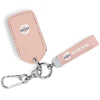 Kožené puzdro na diaľkové ovládanie s príveskom na kľúče Volvo ružové