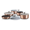 Sada varných a zapekacích mís s odnímateľnou rukoväťou 12 dielna vhodná do rúry do 220°C Berlingerhaus Metallic Line Rose Gold BH-1591